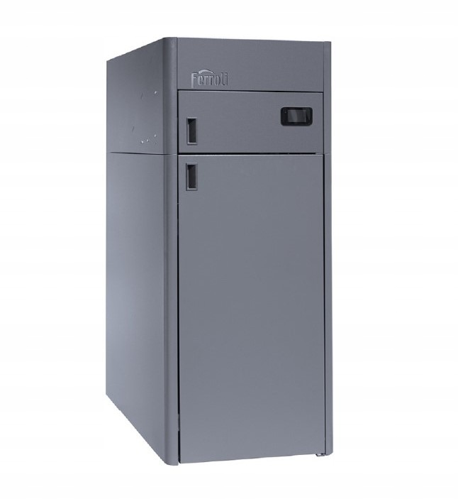 Dvojfunkčná oceľová pec na pelety Ferroli, 21 kW